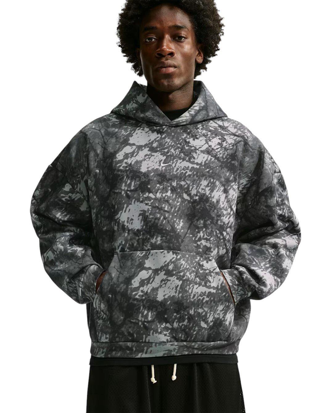 Nike Men's Standard Issue Therma-FIT Brushed Camo Pullover Basketball Hoodie - Iron Grey - IRON GREY